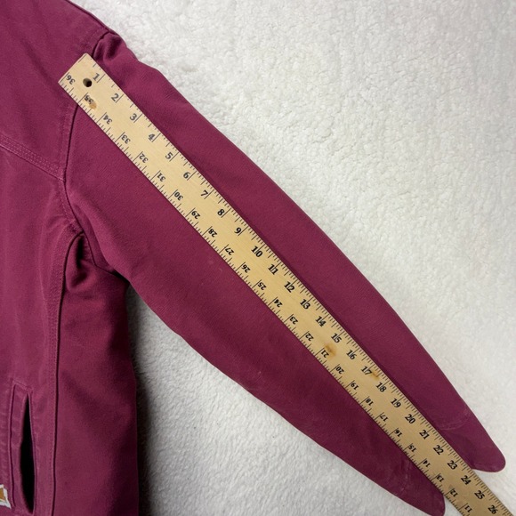 Carhartt Sandstone Berkley Jacket Sherpa Lined Women Medium 100657 654 Raspberry - Picture 7 of 16
